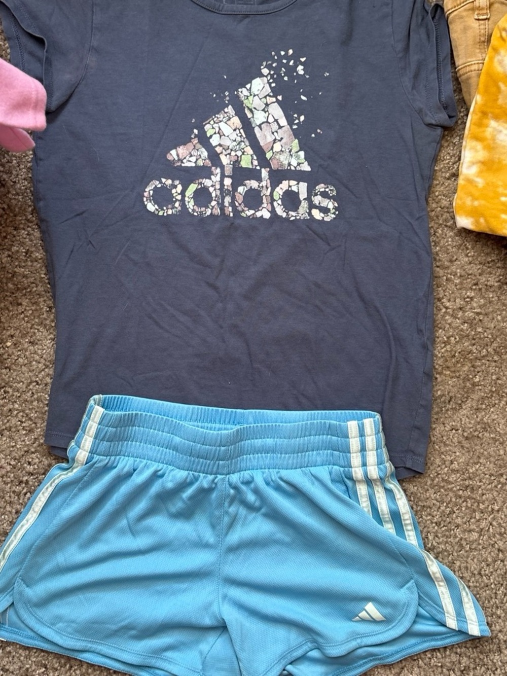 adidas Navy Tee with Light Blue Shorts Kids Matching Set